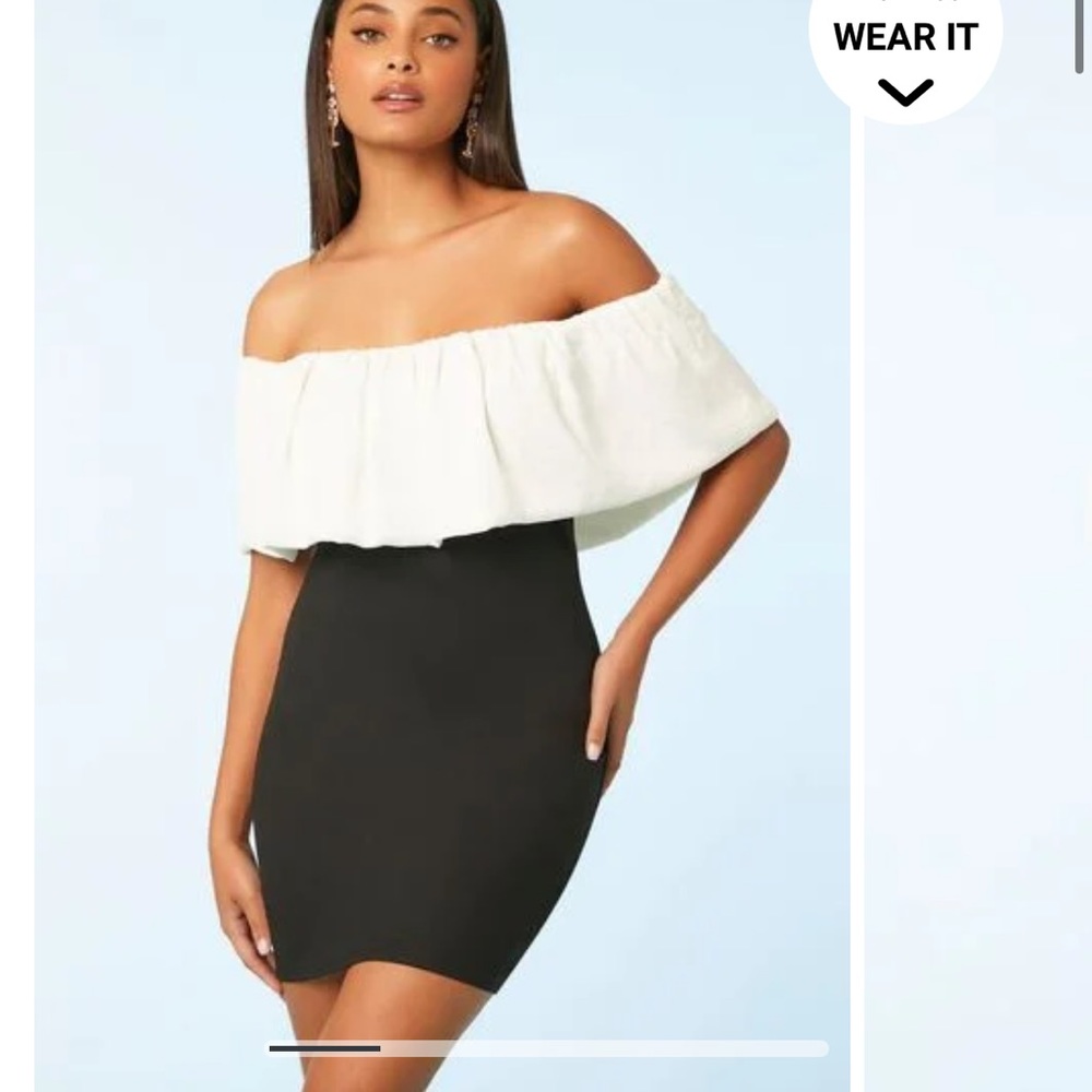 NWT Forever 21 Colorblock Off-the-Shoulder Dress
